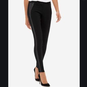 Faux Leather Side Tuxedo Skinny Pant